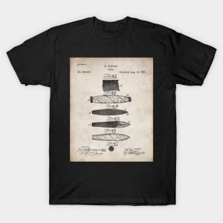 Cigar Making Patent - Cigar Smoker Smoke Tobacco Shop Art - Antique T-Shirt